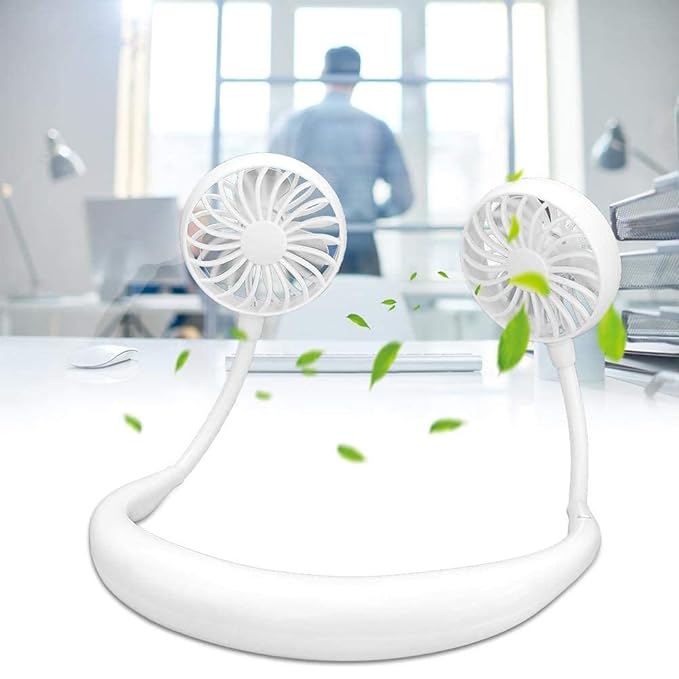 SKOVA Hands-Free Neckband Fan | USB Rechargeable with LED Light