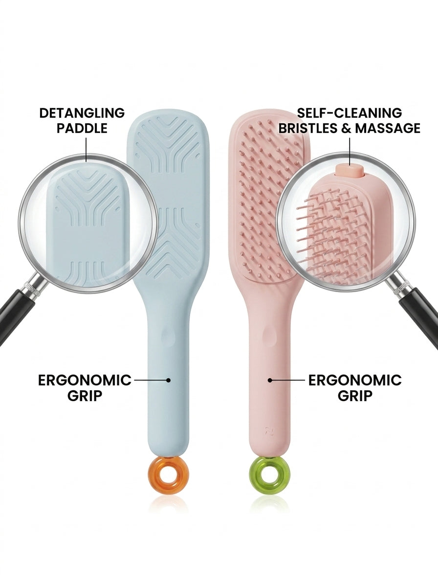 SKOVA Self-Cleaning Anti-Static Massage Comb