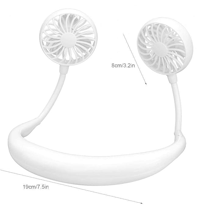 SKOVA Hands-Free Neckband Fan | USB Rechargeable with LED Light