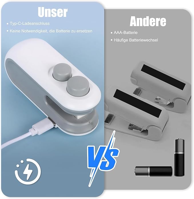 SKOVA 2-in-1 Mini Bag Sealer | USB Rechargeable Heat Sealer &amp; Cutter