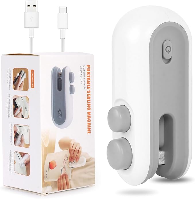 SKOVA 2-in-1 Mini Bag Sealer | USB Rechargeable Heat Sealer &amp; Cutter