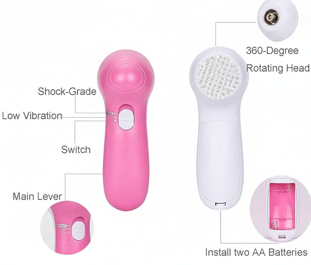 SKOVA 5-in-1 Facial Cleansing Brush | Deep Clean &amp; Massage