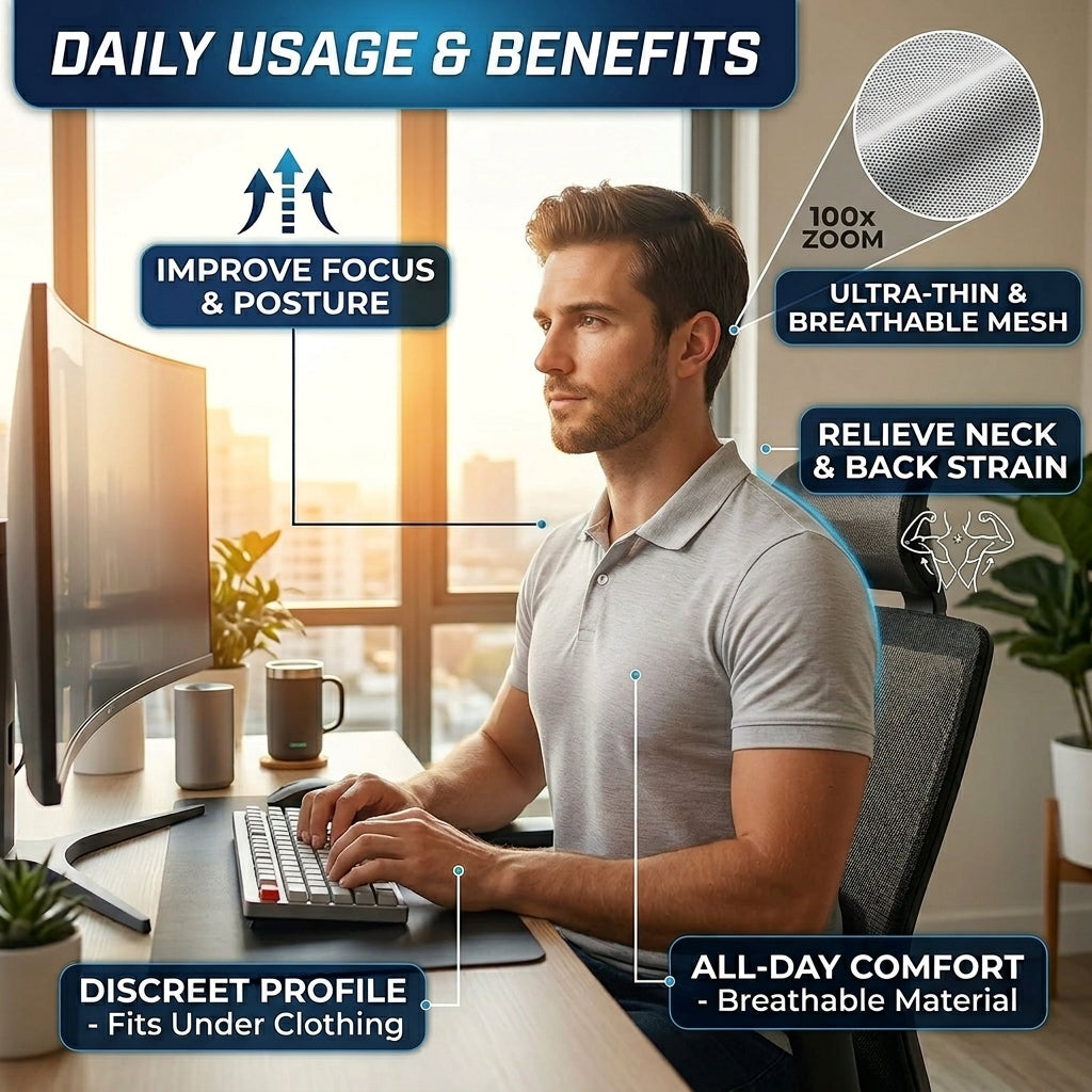 Premium Unisex Posture Corrector Brace | Professional Back Support Belt
